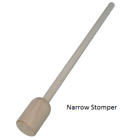 <table class='dec-table'>
    <thead>
        <tr>
            <td>STOMPER</td>
            <td>Reference</td>
            <td>Stomper diameter</td>
            <td>Length of handle</td>
            <td></td>
            <td>Price</td>
            <td>Note</td>
            
        </tr>
    </thead>
    <tbody>
        <tr>
            <td>NARROW</td>
            <td>SP-STO-1</td>
            <td>60mm</td>
            <td>580mm</td>
            <td> </td>
            <td>$39.00</td>
            <td>Price includes delivery but not RD</td>
             
        </tr>
        <!--<tr>
            <td>WIDE</td>
            <td>SP-STO-2</td>
            <td>106mm</td>
            <td>650mm</td>
            <td>does not fit into SP-06B</td>
            <td>$43.00</td>
            <td>price includes delivery but not RD</td>
             
        </tr>-->
        
    </tbody>
</table>