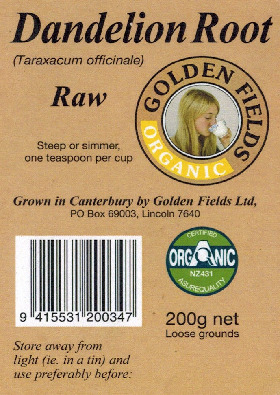 dandelion root label